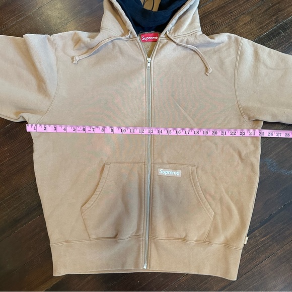 NWT SS2023 SUPREME DOUBLE HOOD FACEMASK ZIP-UP HOODIE LIGHT BROWN MEDIUM - Picture 8 of 16